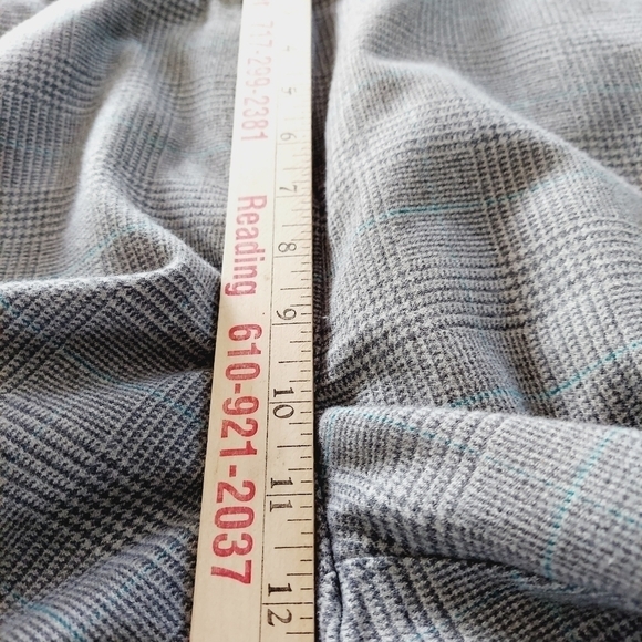 LL Bean Wool Like Pants 14 Short Fully Lined Gray Machine Wash Classic Fit Plaid - Picture 7 of 13
